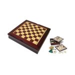 Set de Juegos - Ajedrez, damas, cartas españolas, backgammon, dominó, generala. Fichas de madera. Tanteador para truco.