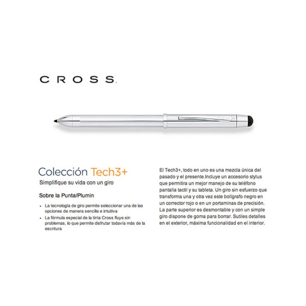 Bolígrafo Multifuncion (Doble Bol. Y Port. 0.5 MM) CROSS TECH3 Cromado